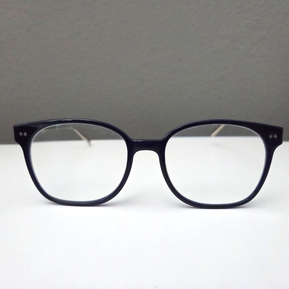Warby Parker Tilden 3355 Eyeglasses Navy Blue Gold Frame 54-18-140 Case